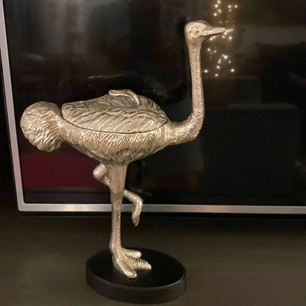 ZGallerie brass ostrich box on stand